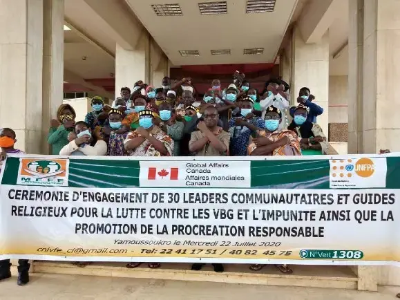 Les leaders communautaires et de guides religieux de la ville Yamoussoukro engagés contre les violences basées sur le genre, notamment en période de Covid-19